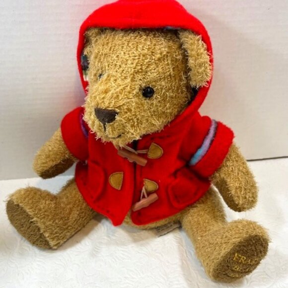 Cute Russ Sitting Baby Fraserbear 2005 Brown w/Red Jacket - Picture 1 of 13